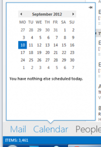 New Peeks Feature in Outlook 2013