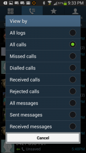 Galaxy S4 Call Log