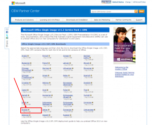Microsoft Office Single Image v15.2 Service Pack 1 OPK