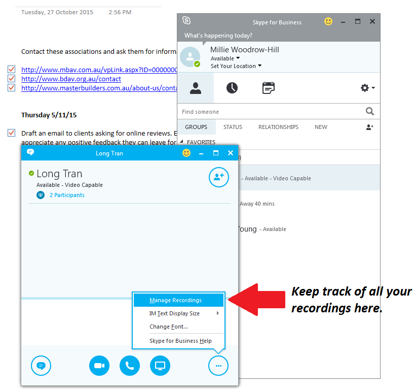 manage recordings