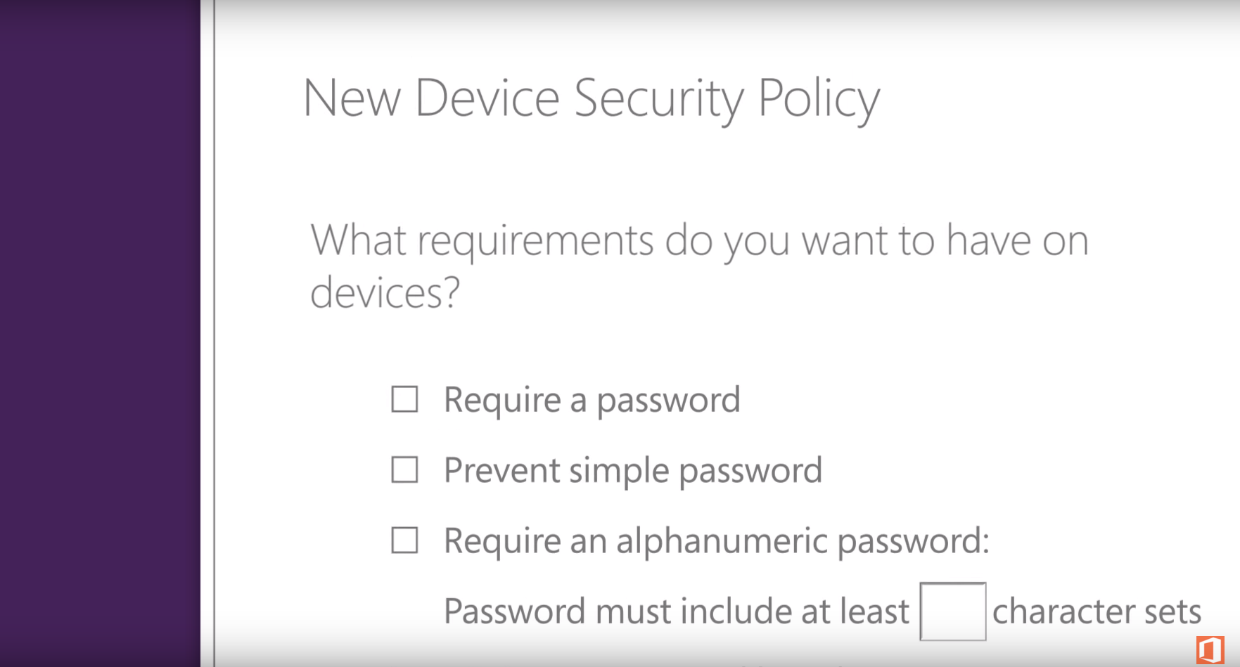 Control password requirements on staff devices