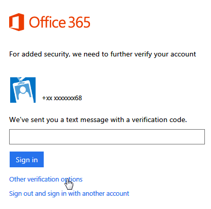 Office 365 Multifactor Authentication Login Screen